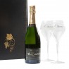 Coffret 2 coupes 41 cl, 1 bouteille Champagne Brut