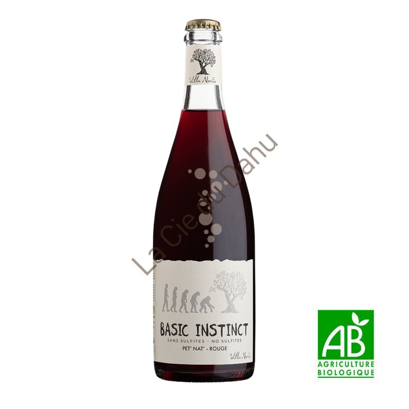 BASIC INSTINCT PET'NAT Rouge, Vin sans soufre Ajouté, bio, 11,5°, Domaine Villa Noria